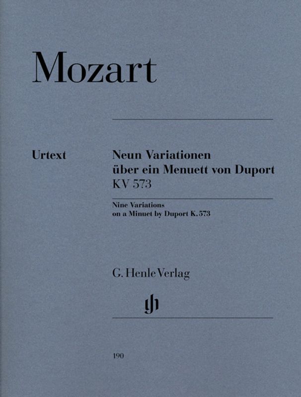 Wolfgang Amadeus Mozart - 9 Variations on a Minuet by Duport K. 