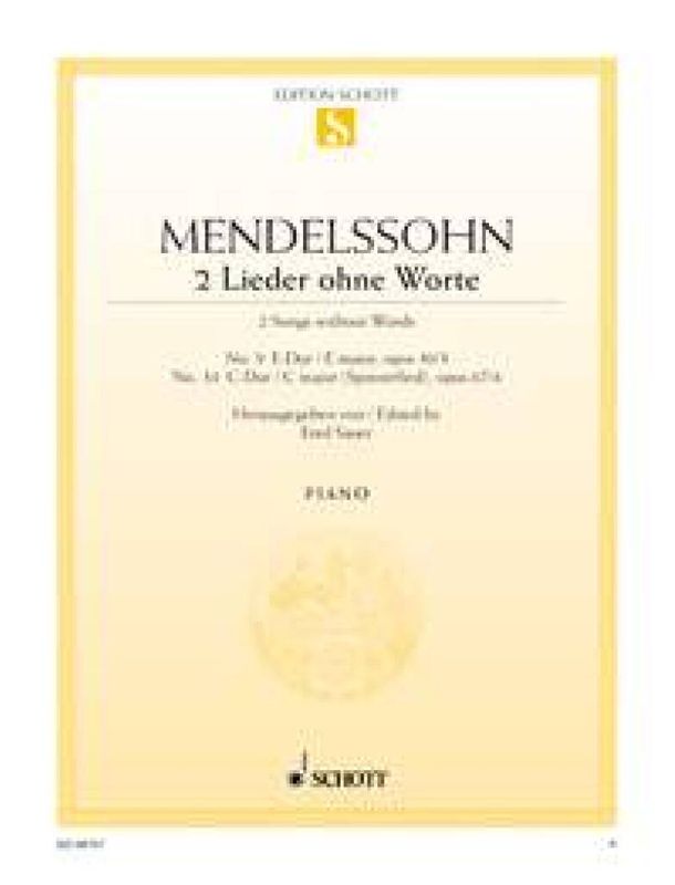 Felix Mendelssohn Bartholdy - Lieder Ohne Worte 9 E Opus 30/3 &