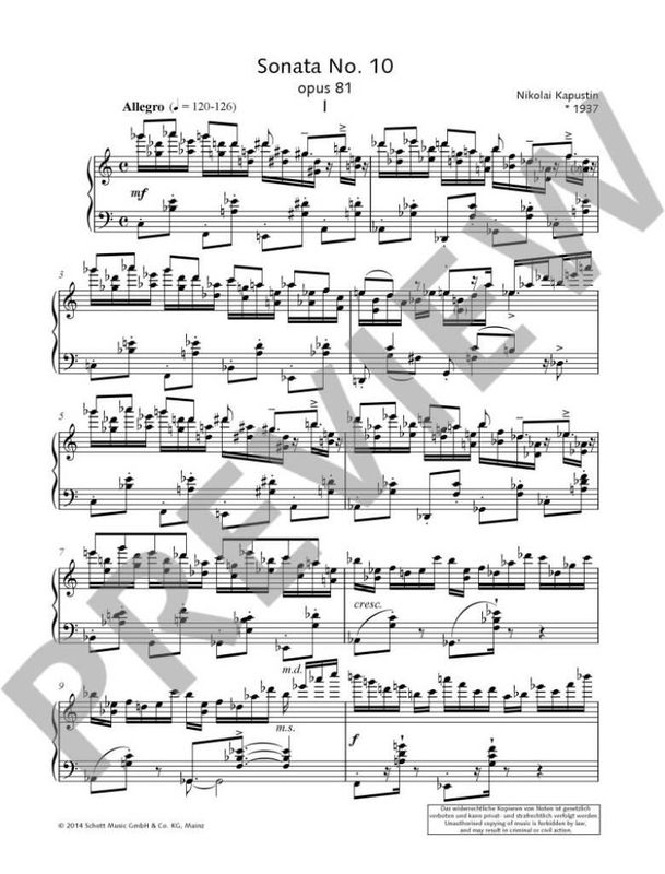 Nikolai Kapustin - Sonata No. 10 op. 81