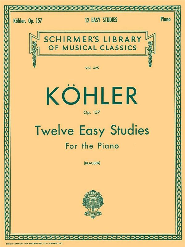 Louis Köhler - 12 Easy Studies, Op. 157