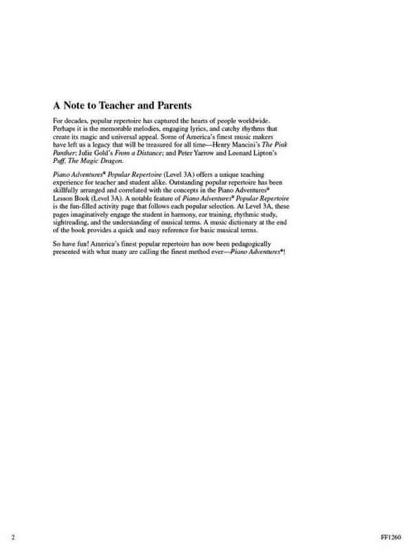 Piano Adventures Popular Repertoire Book Level 3A