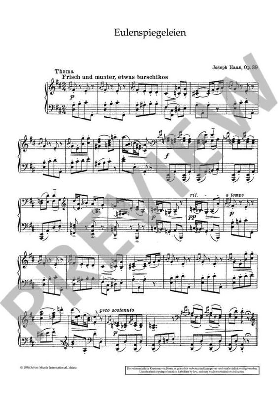 Josef Haas - Eulenspiegeleien op. 39