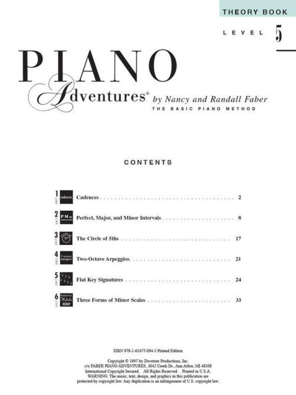 Piano Adventures Theory Book Level 5