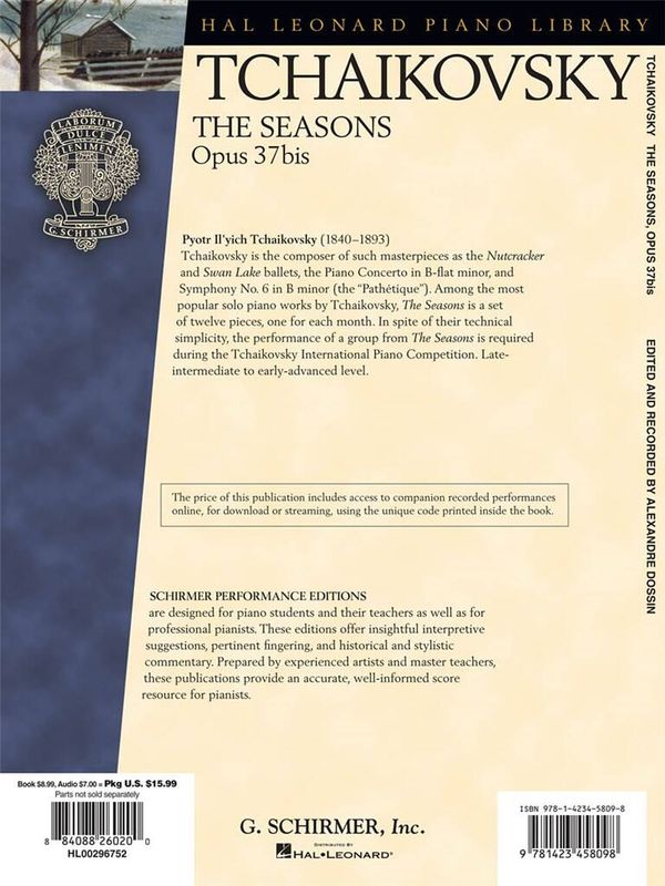 Pyotr Ilyich Tchaikovsky - The Seasons, OP. 37bis