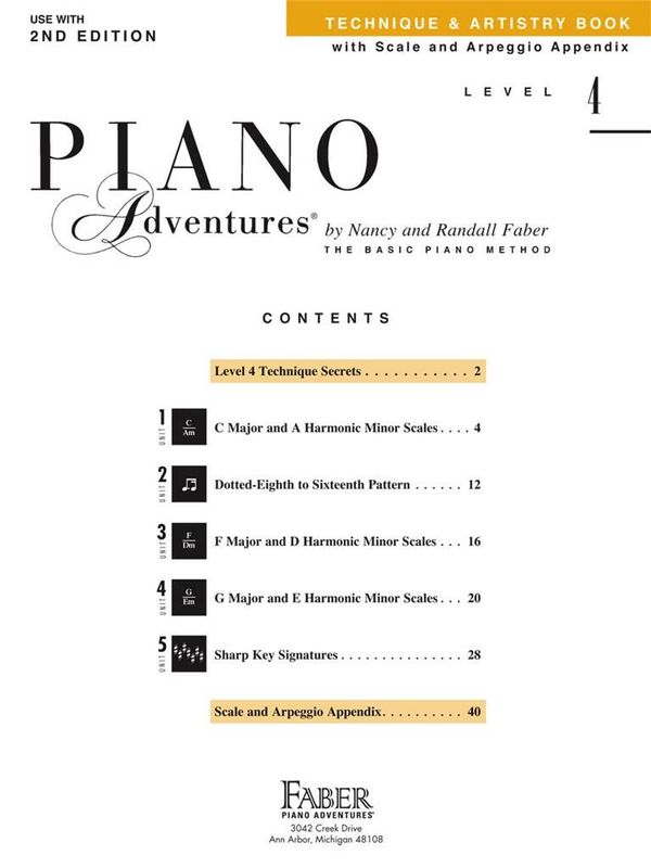 Piano Adventures Technique & Artistry Book Level 4