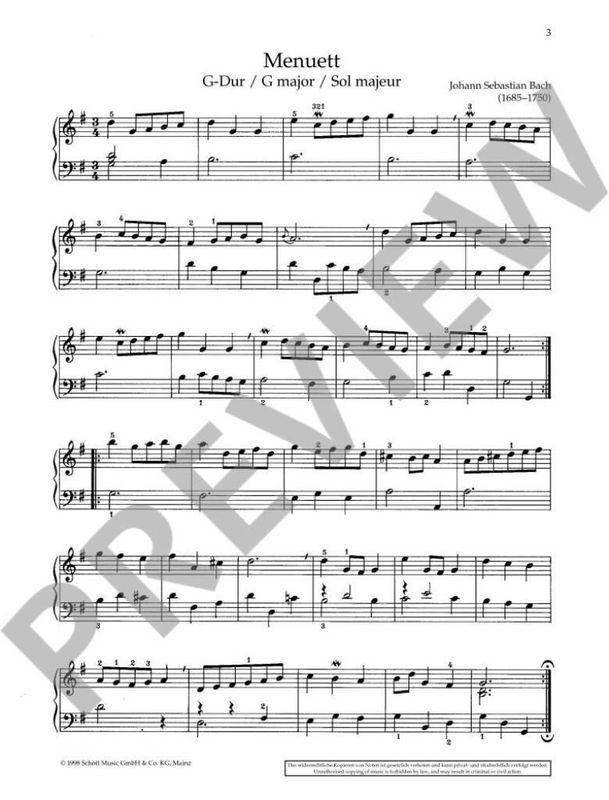 Leichte Klaviermusik Barock