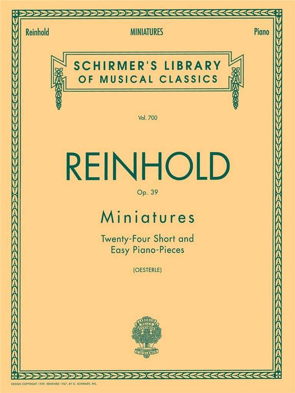 Hugo Reinhold - Miniatures, Op. 39