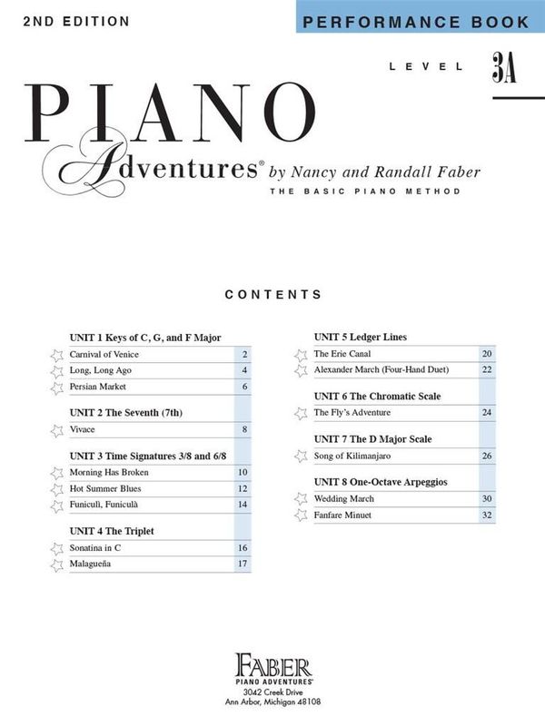 Piano Adventures Performance Book Level 3A