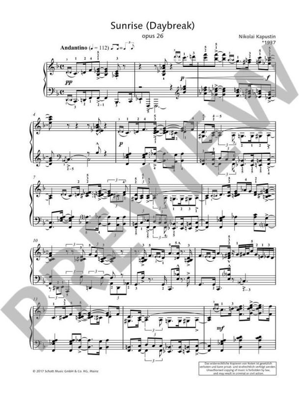 Sunrise (Daybreak) op. 26