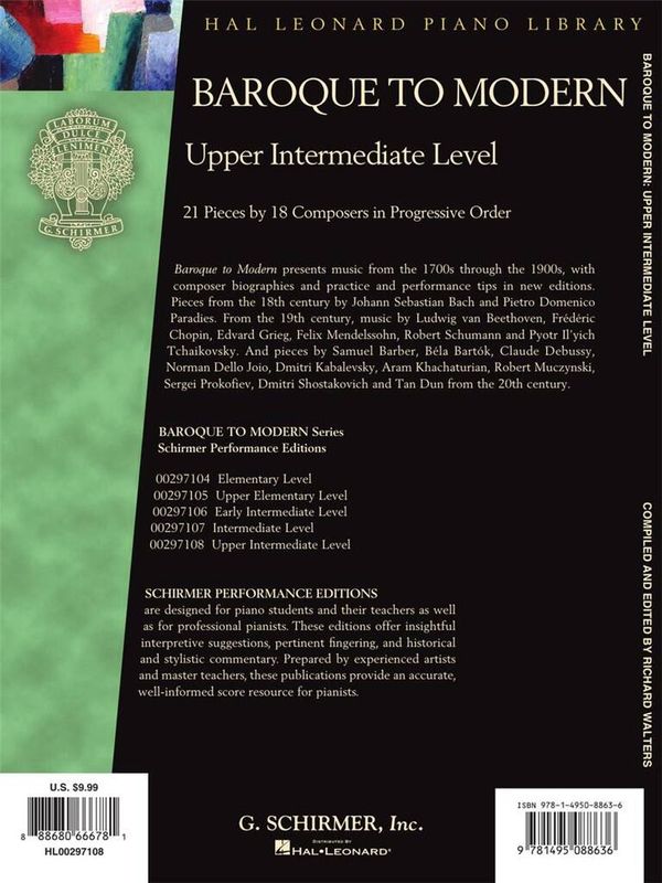 Baroque to Modern: Upper Intermediate Level