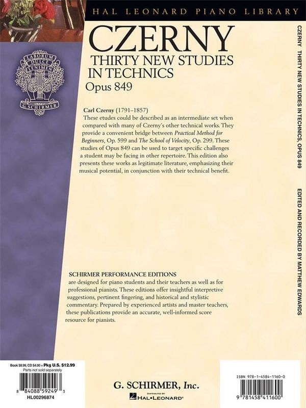 Carl Czerny - Thirty New Studies In Technics Op.849