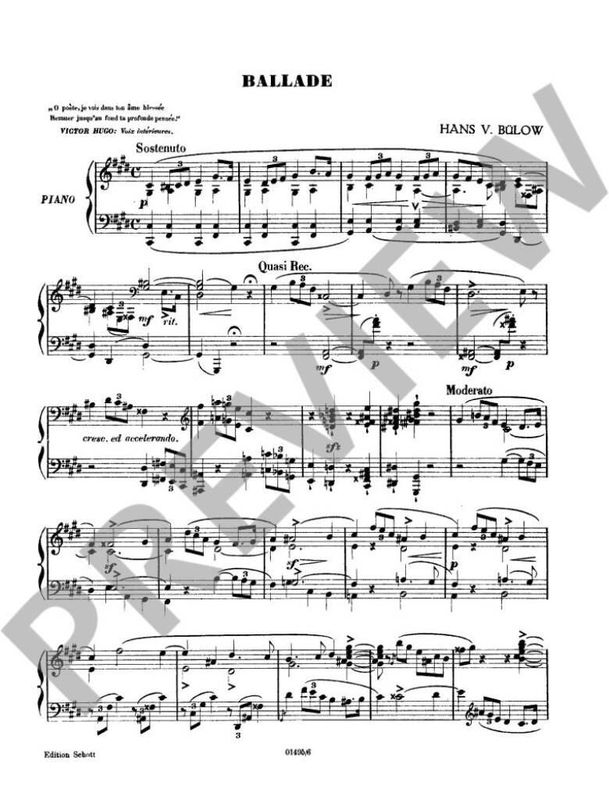 Hans von Buelow - Ballade op. 11