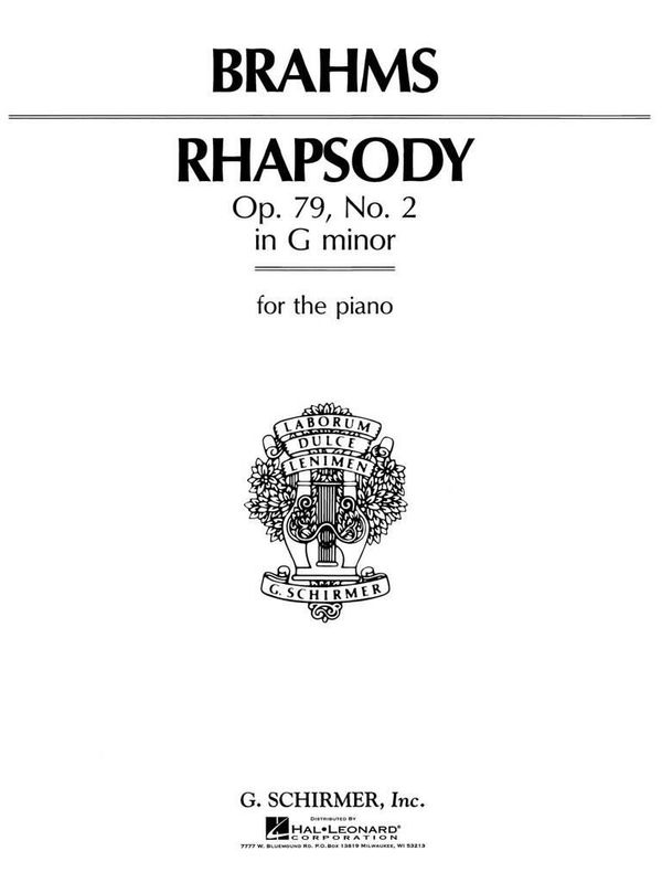 Johannes Brahms - Rhapsody in G Minor, Op. 79, No. 2