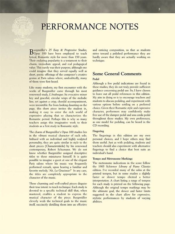 Friedrich Burgmüller - Burgmüller - 25 Progressive Studies, Opus