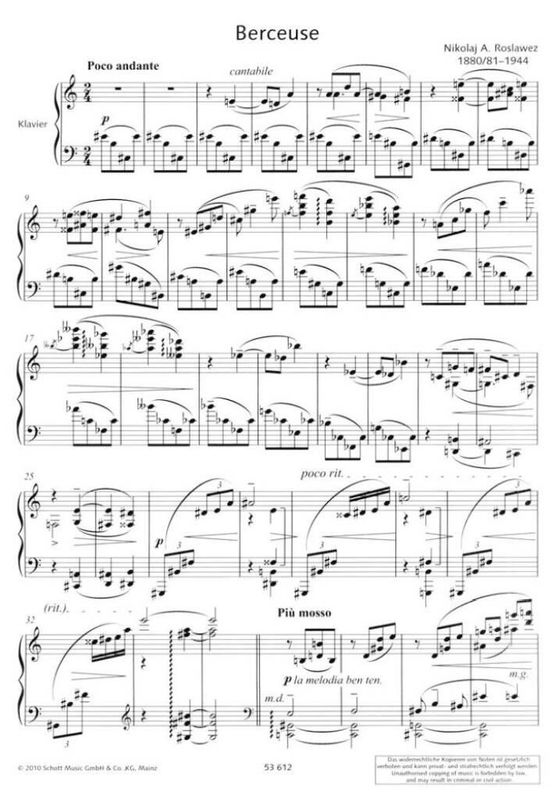 Nikolai Andreyevich Roslavets - Piano Pieces