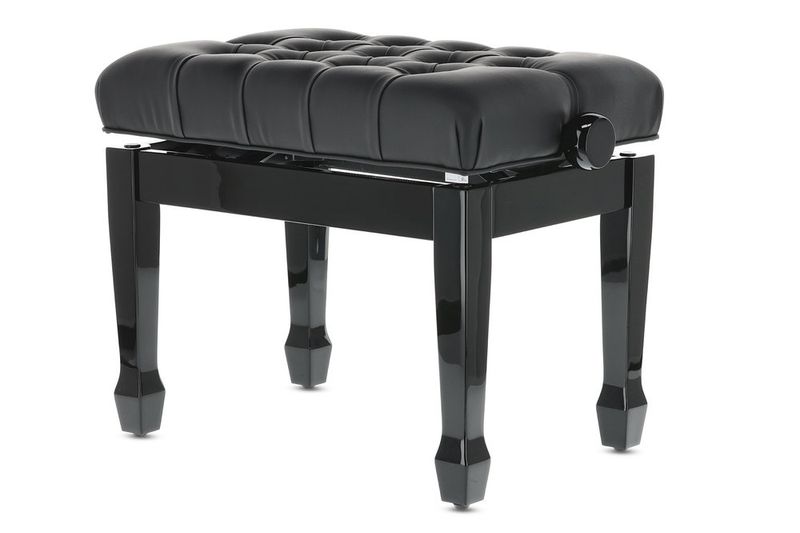 GEWA Piano bench Deluxe XL Black high gloss Black cover