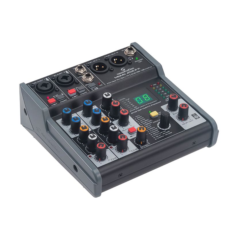 Soundsation MIOMIX 202UFX 4 Channel Mixer, USB, Bluetooth, Digital Multi-Effect #E920E