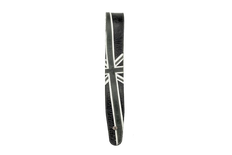 D'Addario 25PRL04 Läderband 64 mm Läder-Union Jack BW