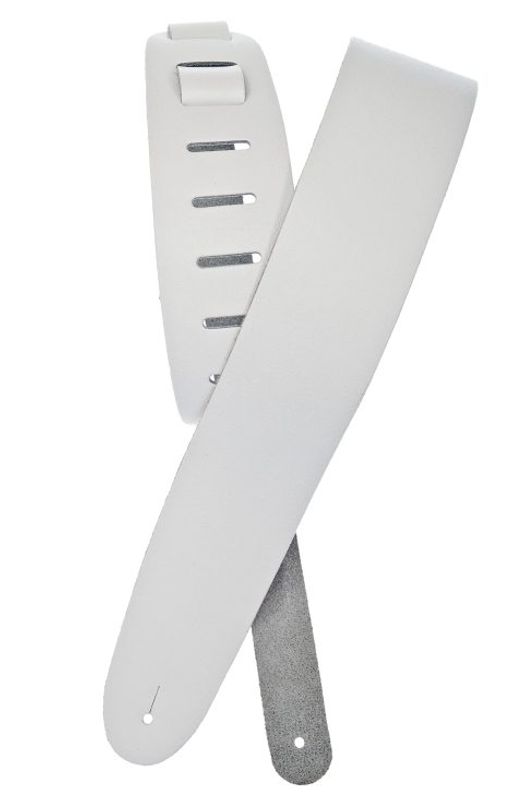 D'Addario 25BL02 Läderband 64mm Basic Leather, White