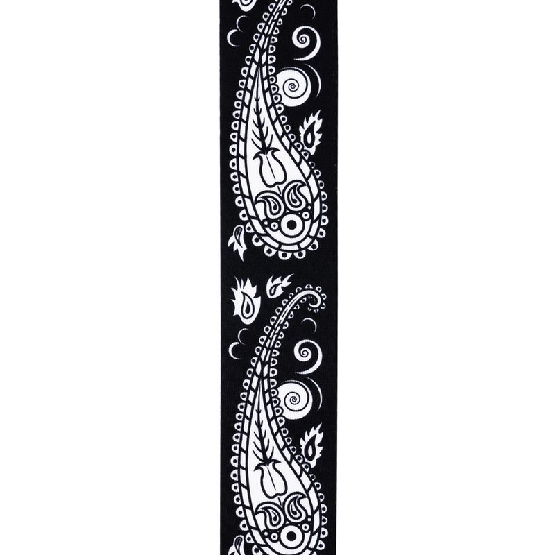D'Addario 50JSSV17 Axelband Satriani 50 mm Woven Swivel -BK Paisley