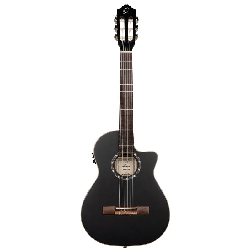 Ortega RCE125SBK-3/4 Klassisk gitar 4/4 Size, med mik, Thin, Slim Neck