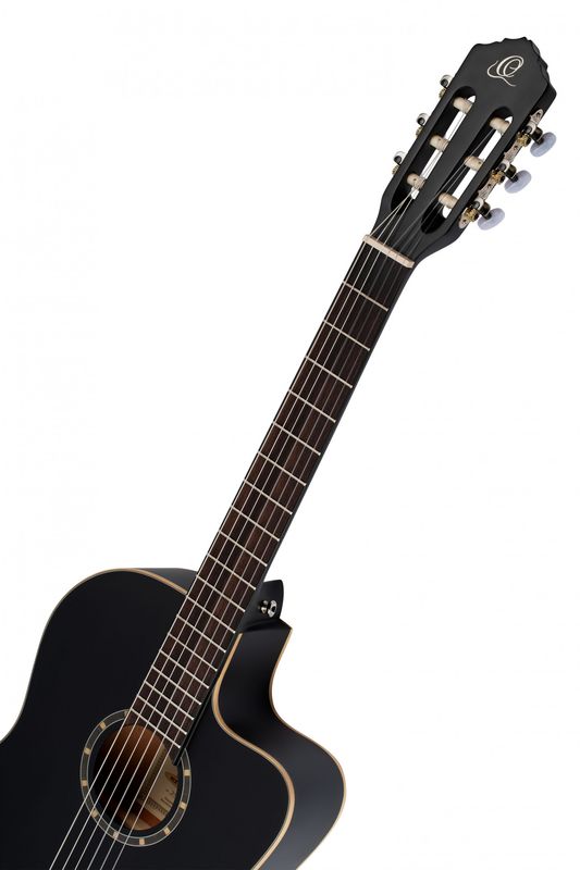 Ortega RCE125SN-SBK Klassisk gitar 4/4 Size, med mik, Thin, Slim Neck