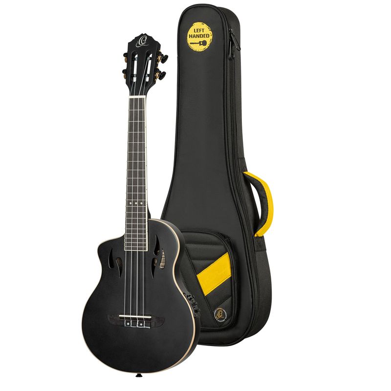 Ortega RTPS-U-SBK-L Tenor ukulele med mik, Tourplayer, Left