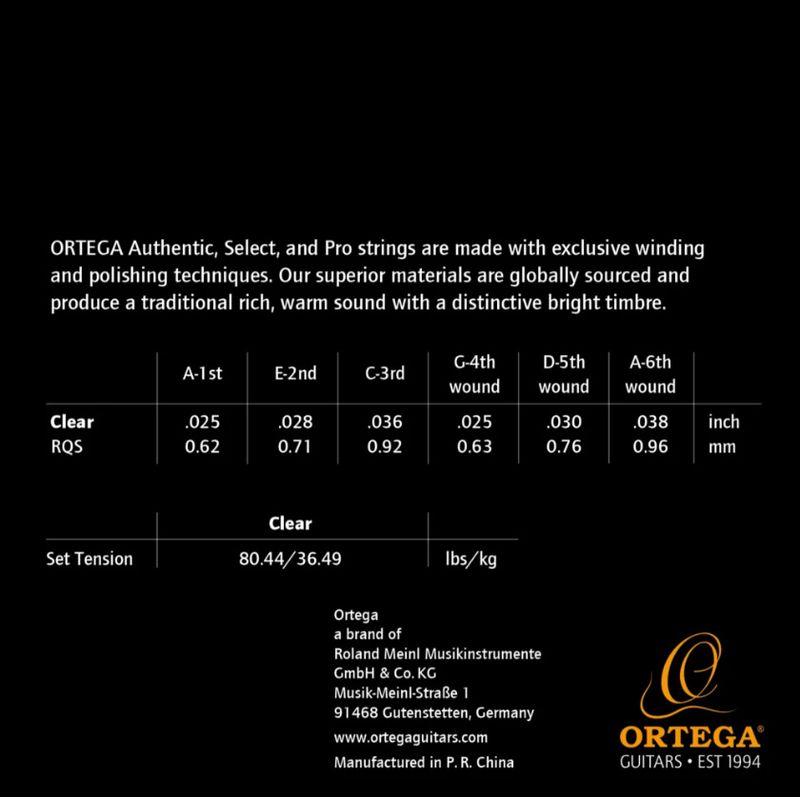 Ortega RQS Strängset Requinto 1/2 scale, Coated, Regular nylon