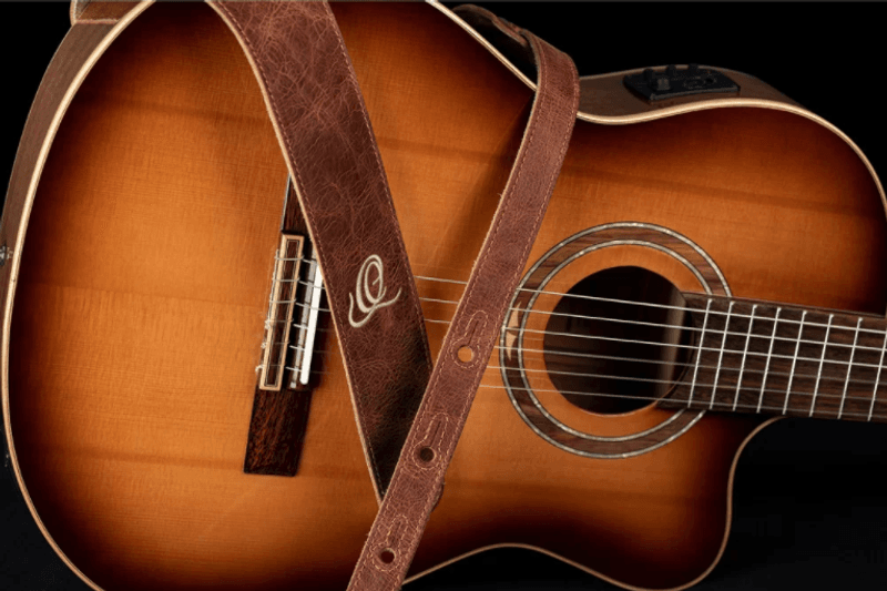 Ortega OSSU-30 Guitar strap Suede, 60mm 2 layer - Caramel