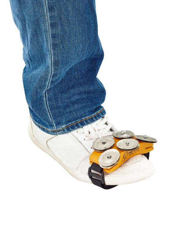 Ortega OSSFT Singer/Songwriter Foot Tambourine, Orange