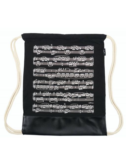 Hovedbilde Drawstring bag notelines black canvas