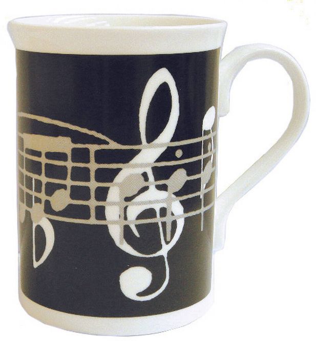 Hovedbilde Black Music Notes Bone China Mug