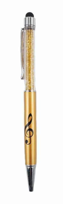 Stylus Pen g-clef red gold/crystal