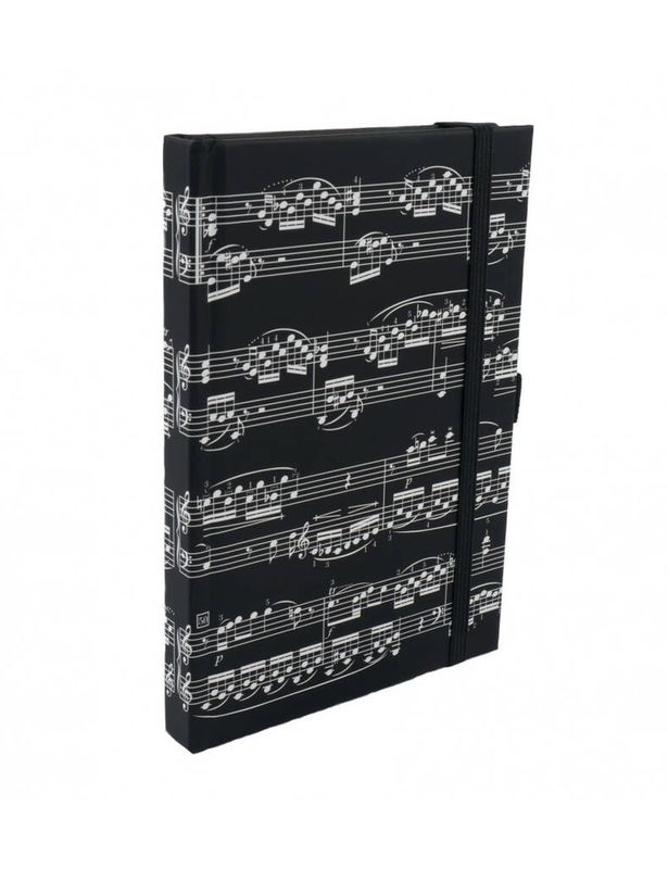 Notebook sheet music black A6
