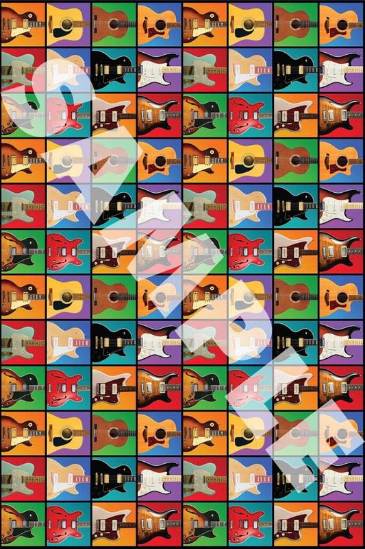 Hal Leonard Wrapping Paper - Guitar Retro Theme