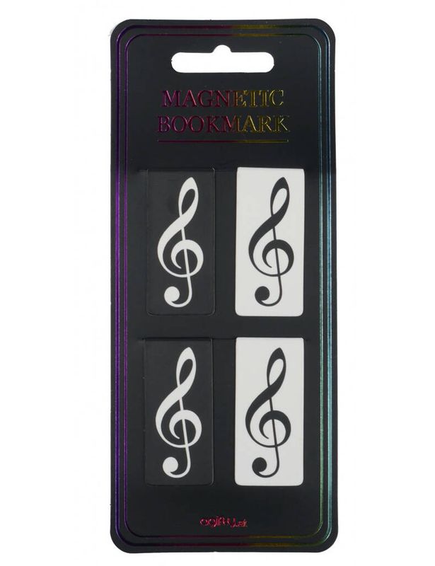 Magnetic bookmark g-clef black & white