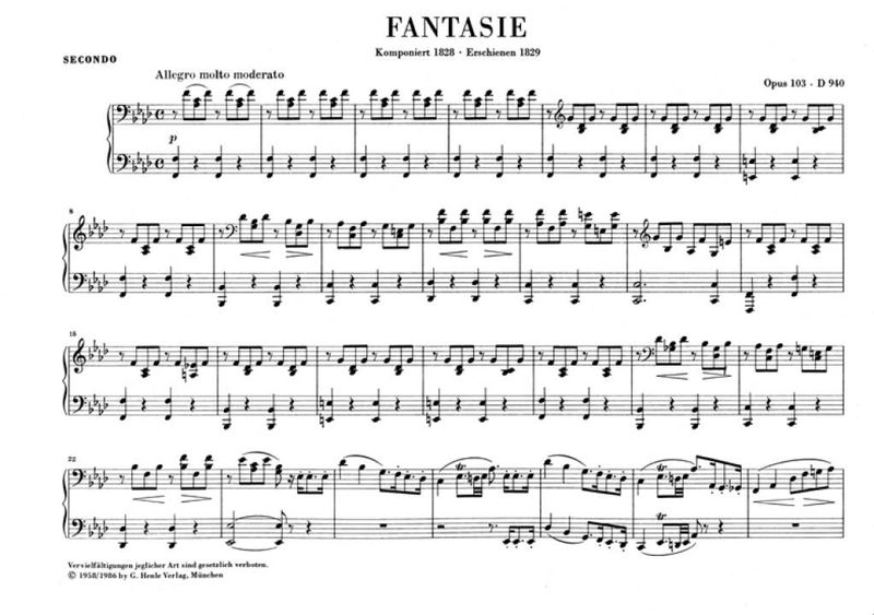 Franz Schubert - Fantasie F-Moll Fur Klavier Zu Vier Handen D.940