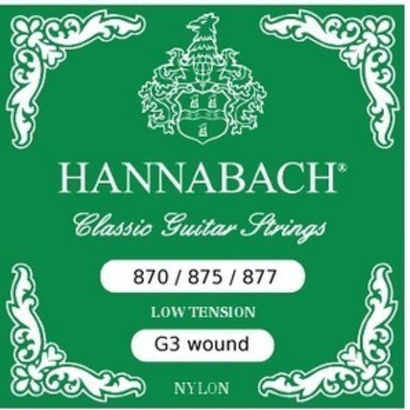 Hannabach Strings for classic guitar G/3 Nylon wound G3 Chrome low