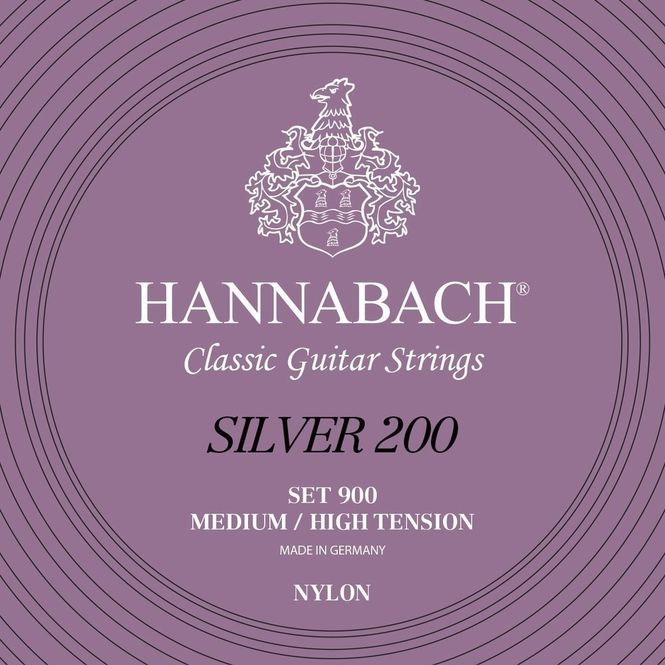 Hovedbilde Hannabach Strings for classic guitar Series 900 Medium/High Tension Silver 200 Set medium high