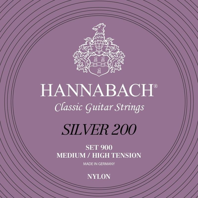 Hannabach Strings for classic guitar Series 900 Medium/High Tension Silver 200 Set medium high