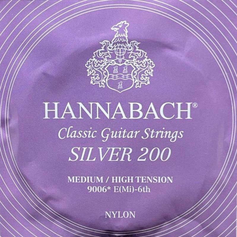 Hannabach Strings for classic guitar Series 900 Medium/High Tension Silver 200 E6w