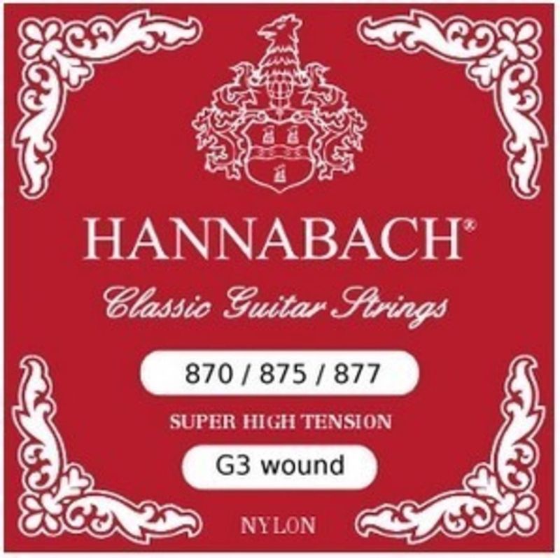Hannabach Strings for classic guitar G/3 Nylon wound G3 Chrome super high