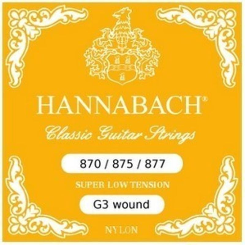 Hannabach Strings for classic guitar G/3 Nylon wound G3 Chrome super low