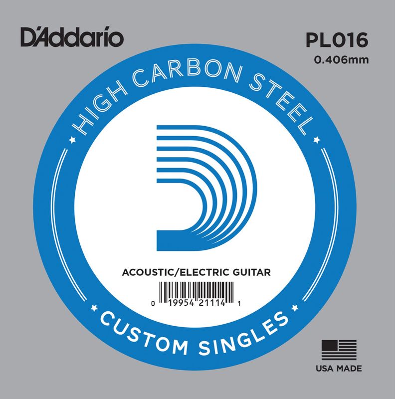 D'Addario PL016 Gitarsträng Electric/Acoustic Plain Steel 016