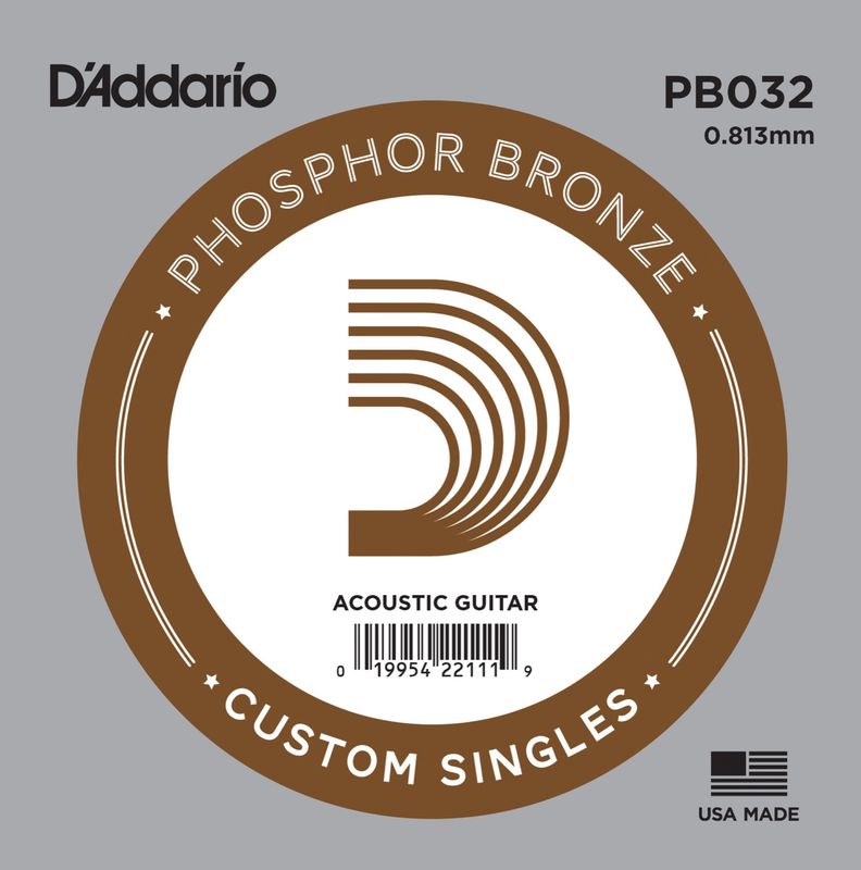 D'Addario PB032 Gitarsträng Phosphor Bronze Wound 032