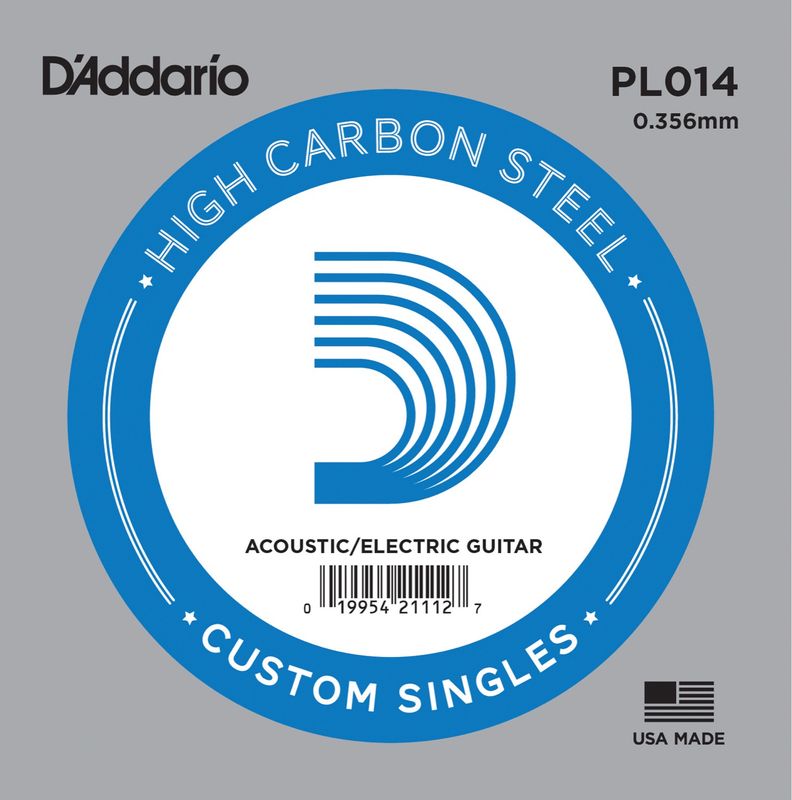 D'Addario PL014 Gitarsträng Electric/Acoustic Plain Steel 014