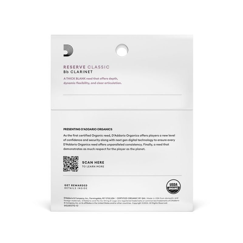 D'Addario ODCT0335 Org. Reserve Classic Bb-Klarinett 3-p 3.5