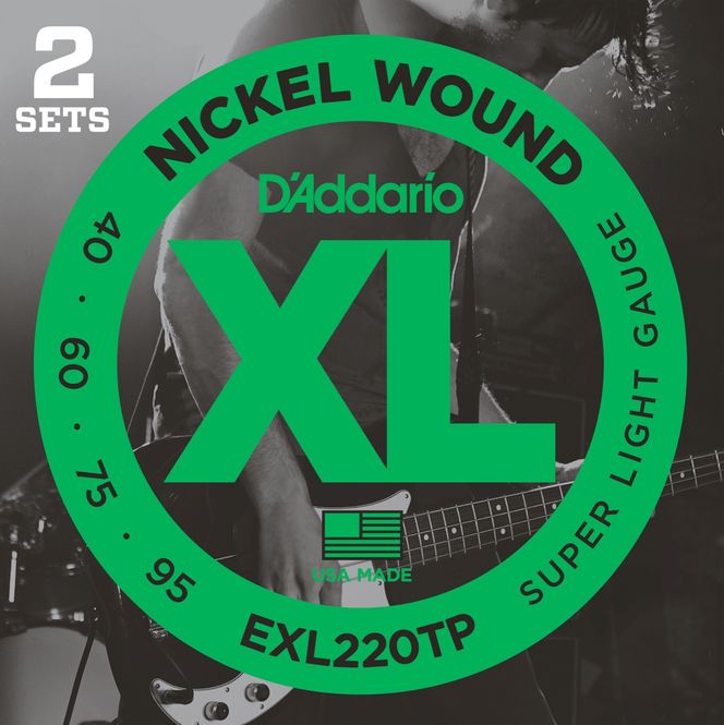 Hovedbilde D'Addario EXL220TP Strängset Elbas Nickel Wound 040 - 095 (Twin-Pack)