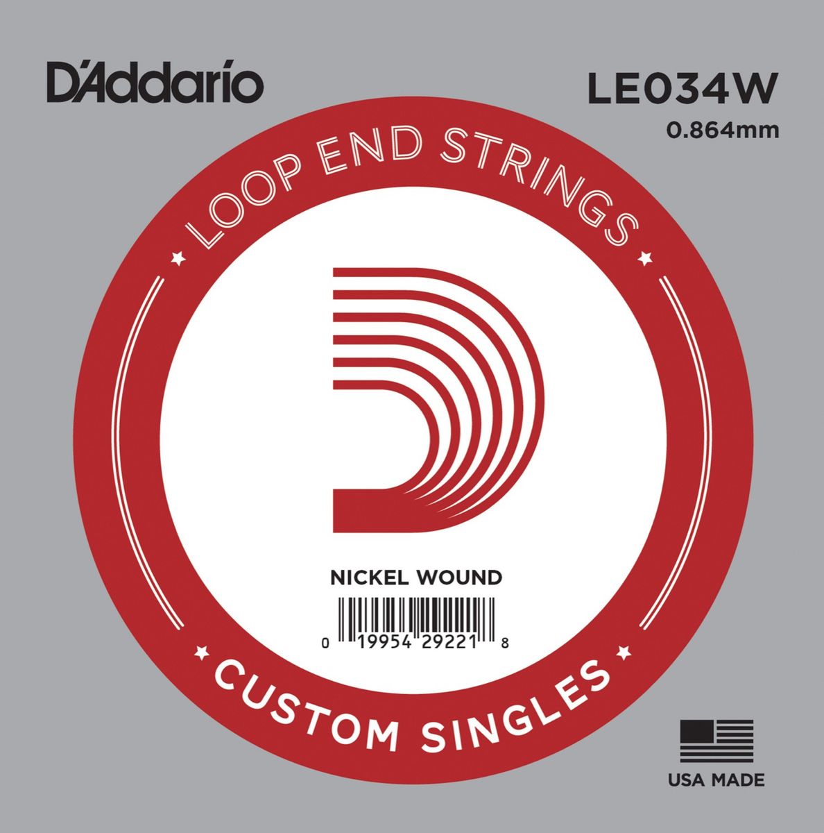 D'Addario LE034W Banjo/Mandolin Loop End Nickel Wound 034