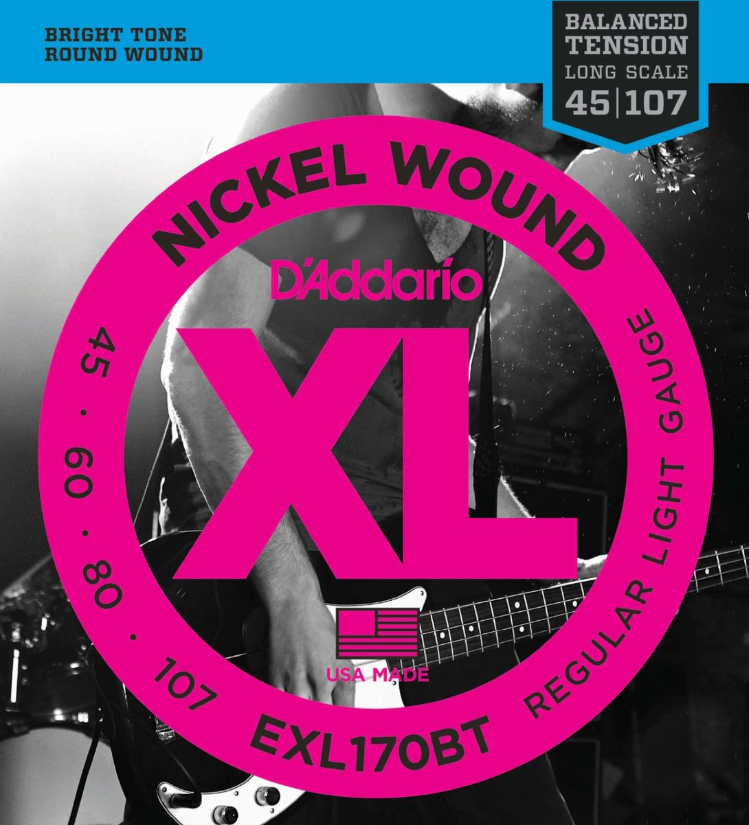 D'Addario EXL170BT Strängset Elbas Nickel Wound 045 - 107 (Balanced Tension) Light